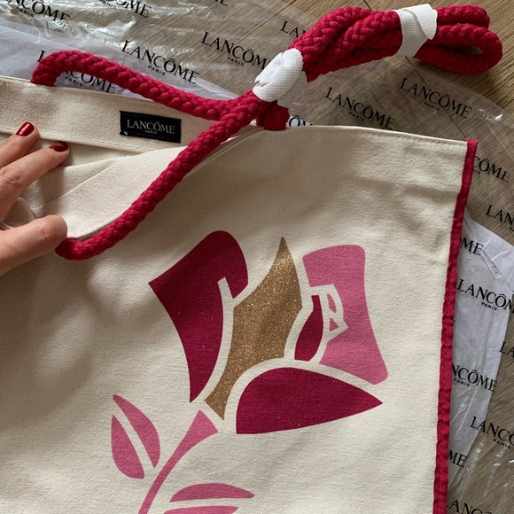 NEW Linen Tote Shoulder Handbag, Pink - Picture 7 of 9